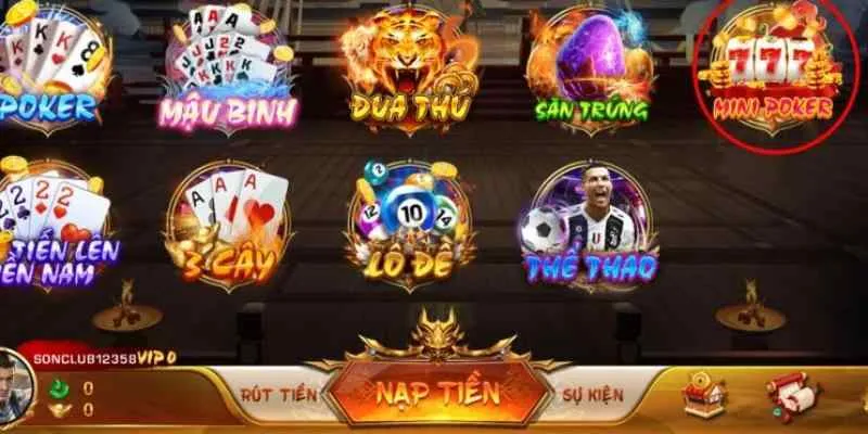 mini poker sonclub là cái tên hot nhất nhì hiện tại